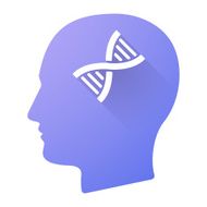 Male head icon with a DNA sign