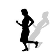 Vector silhouette of a woman N1235