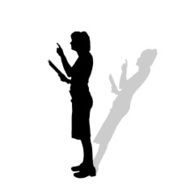 Vector silhouette of businesswoman N70