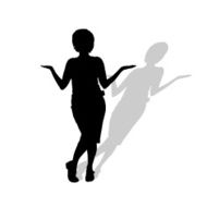 Vector silhouette of a woman N1237