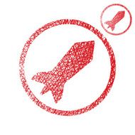 Rocket vector simple single color icon isolated on white N2