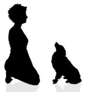Vector silhouette of a woman N1256