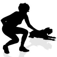 Vector silhouette of a woman N1258