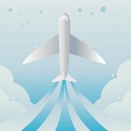 Vector Plane and sky background