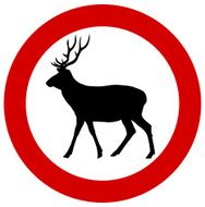 deer in a traffic sign