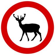 deer in a traffic sign N2