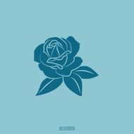 silhouette of rose N2
