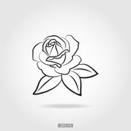 Black silhouette of rose N5