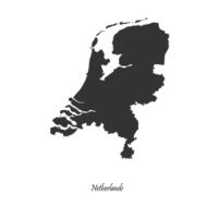 Black map of Netherlands for your design