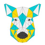 Abstract wild boar isolated on white Polygonal triangle geometric illustration