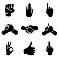 Human Hand collection Different hands gestures signals and signs