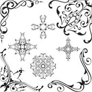 Scroll baroque corners set N2
