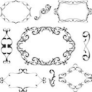 Victorian art design elements set N2