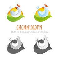 Collection of farm chicken icons