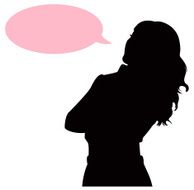Girl with speech bubble N2