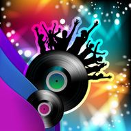 Vinyl record with dancing silhouettes