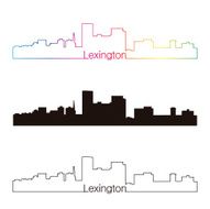 Lexington skyline linear style with rainbow