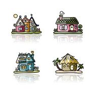 Set of houses sketch for your design N12