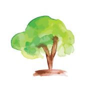 Art tree watercolor painting N2