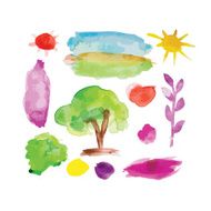 Watercolor nature set for your design