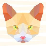 Abstract polygonal geometric cat portrait background for use in design