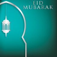 Window &quot;Eid Mubarak&quot; (Blessed Eid) card in vector format N9