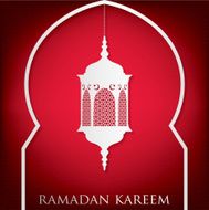 Window &quot;Ramadan Kareem&quot; (Generous Ramadan) card in vector format N11