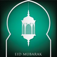 Window &quot;Eid Mubarak&quot; (Blessed Eid) card in vector format N11