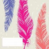 Vector hand-drawn feathers