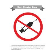 No syringe with drop icon