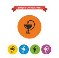 Medical snake and cup icons