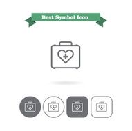 Medical kit outline icons N2