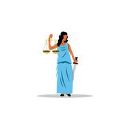 Themis sign The Mythological Greek goddess of retribution Vector Illustration