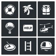 Rescue operation icons set Vector Illustration