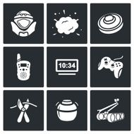 Minesweeper demining equipment for mine clearance icons set N2