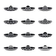 Vector set of mexican sombrero hat N2