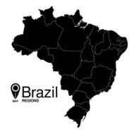 Map of Brazil silhouette