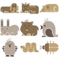 Zoo animals icons