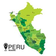 Peru green Map detailed vector