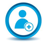 Blue add user icon