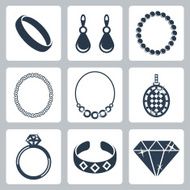 Vector isolated jewelry icons set N2