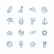 Set of beach related icons