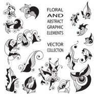 Abstract floral drawings