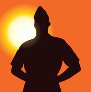 US Military Soldier Standing at Attention in Sun