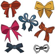 vector illustration silhouettes of bows