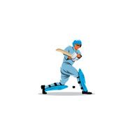 Cricket player hit the ball sign Vector Illustration