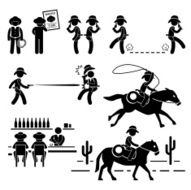 Cowboy Wild West Duel Bar Horse Pictogram N2