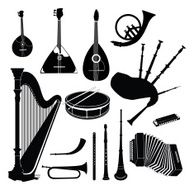 Music instruments vector set N2
