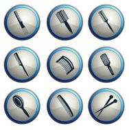 Hairbrushes Silhouette Icons