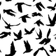 Doves and pigeons seamless pattern for peace concept wedding design